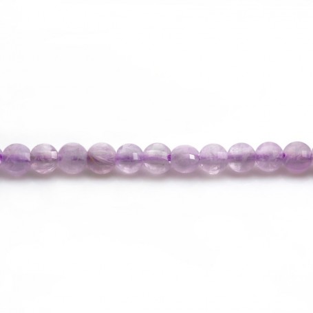 Jade violet rond plat facette 4mm x 40cm