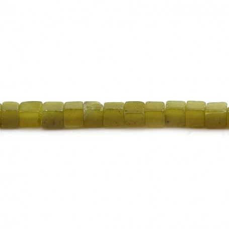 Corean jade green yellow, in shape of a square 4mm x 39cm