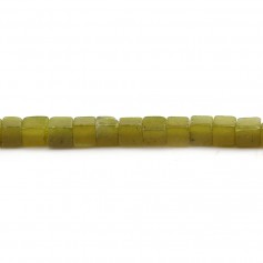 Jade verde-amarelo coreano, forma de cubo, 4mm x 39cm