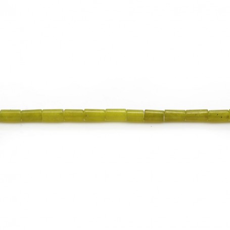 Jade coréen jaune vert, en forme de tube 2x4mm x 40cm