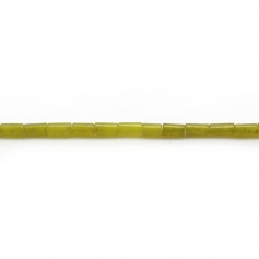 Jade coréen jaune vert, en forme de tube, 2 * 4mm x 40cm