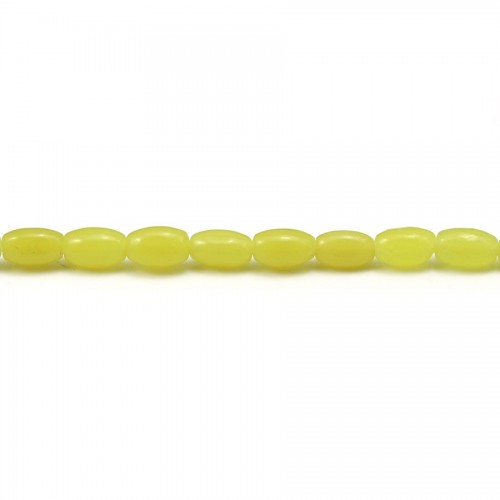 Jade couleur "lemon", en forme de tonnelet 4*6mm x 40cm