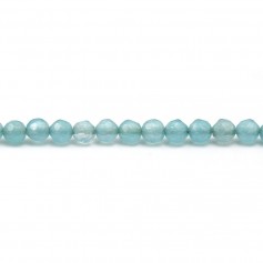 Jade tinted blue sky round faceted 4mm x 20pcs