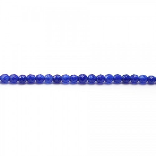 Jade Teinté bleu rond facette 3mm X 40cm 