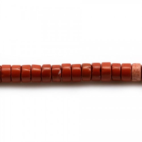 Jaspe rouge, forme rondelle 2*4mm x 39cm