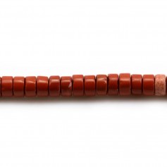 Jaspe rouge, forme rondelle Heishi 2x4mm x 39cm