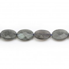Labradorite grey, in the shape of a faceted ovale 13x18mm x 1pc