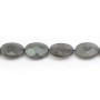 Labradorite grey, in the shape of a faceted ovale 13x18mm x 39cm
