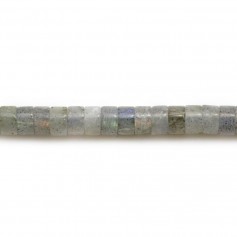 Labradorite, in the shape of a washer Heishi, 2*4mm x 39cm