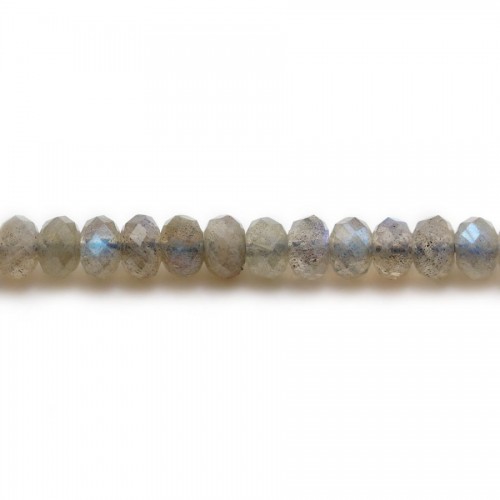 Labradorite, faceted roundel shape, 4 * 6 mm x 8pcs