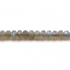 Labradorite, faceted roundel shape, 4 * 6 mm x 8pcs