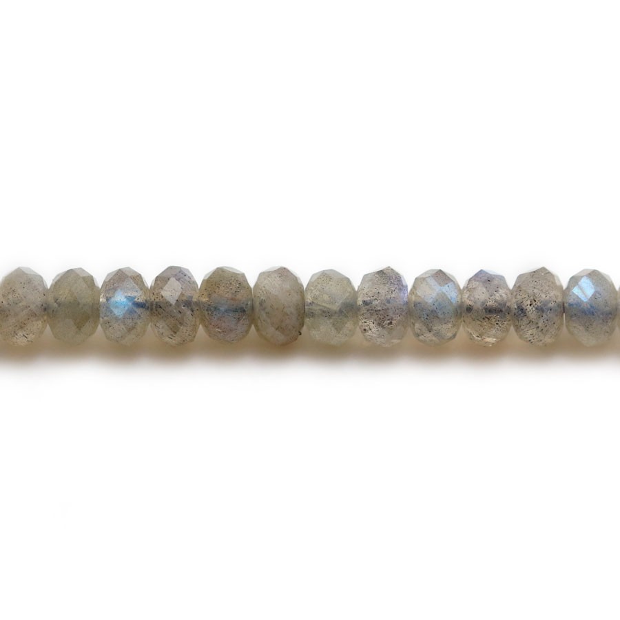 Ohrringe aus Labradorit-Steinen in facettierter Rundform 925er Silber Haken 