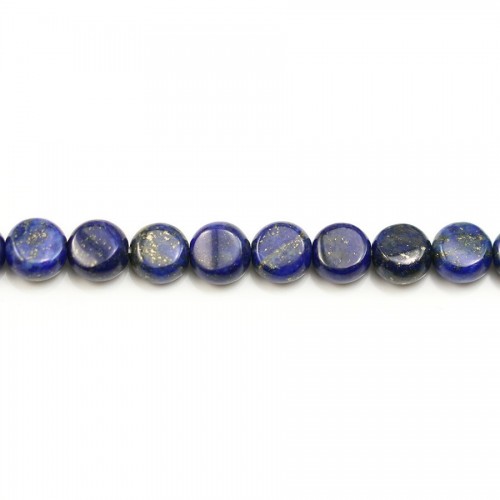 Lapis lazuli de forme rond plat, et de 6mm x 6pcs