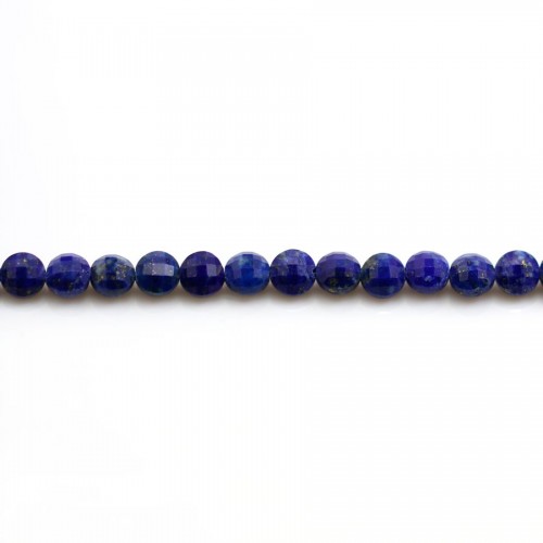 lapis lazuli rond plat facette 4mm x 8pcs