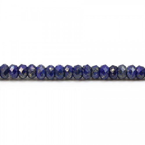 Lapis lazuli faceted rondelle 3.5x4.5mm x 6pcs