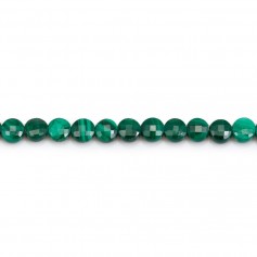 Malachite, in shape of flat round faceted 4mm, x 39cm