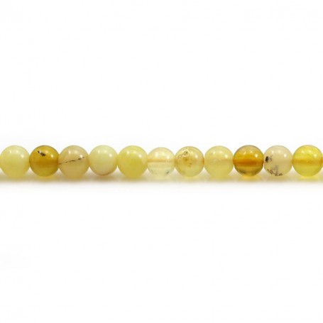 Opal on yellow color, in round shape, 4mm x 10pcs