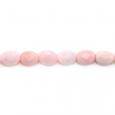 Pink opal, faceted oval shape, 6*8mm x 4pcs