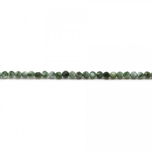 Seraphinite, verde, facetada redonda, 2mm x 39cm