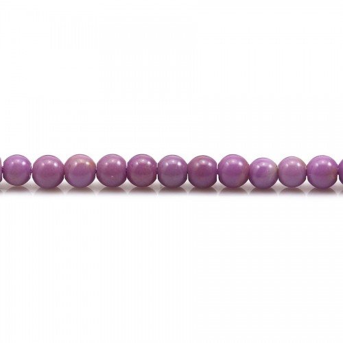 Phosphosiderite violet clair, de forme ronde, 4mm x 40cm