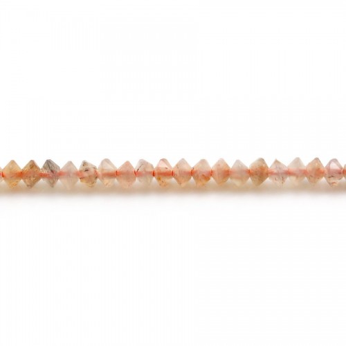 Orange Sunstone, faceted abacus washer shape, 2*3mm x 39cm