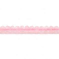Pink Quartz faceted rondelles bead strand 4*6mm x 8pcs