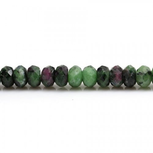 Ruby zoisite in shape of a faceted washer, 4 * 6mm x 39cm