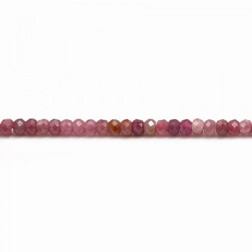 Ruby Rondelle Faceted 1.5*3mm x 47cm