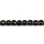 Black spinelle in shape of flat round faceted 6mm x 39cm