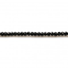 Spinelle noir rondelle facette 1.7x2.5mm x 39cm