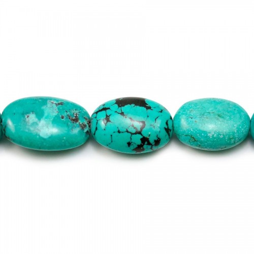 Turquoise ovale 13-20x15-25mm x 40cm