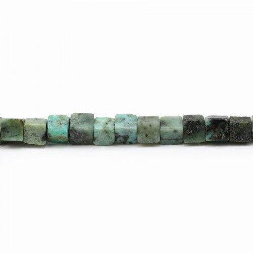 African turquoise, in round faceted shape, 3mm x 40 cm