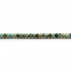 African turquoise faceted roundel, 2x3mm x 39 cm