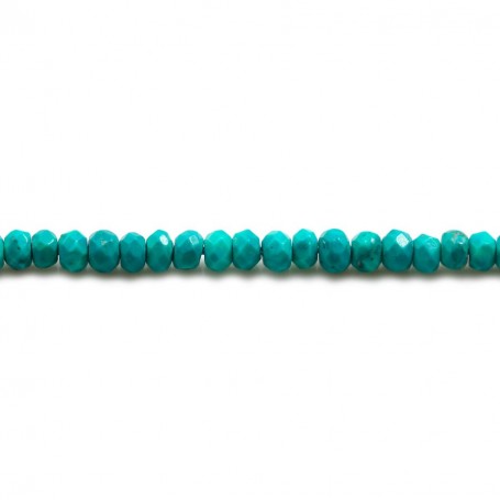 Turquoise reconstituted, in the shape of faceted roundel, measuring 4x2.5mm x 20pcs