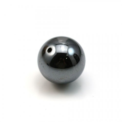 Hematite round half-drilled 12mm x 2pcs