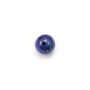 Lapis lazuli blue azure, half-drilled pearl, 6mm x 2pcs