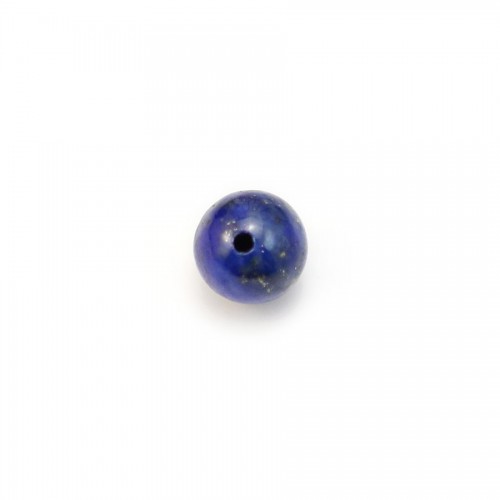 Lapis lazuli blue azure, half drilled bead, 6mm x 2pcs