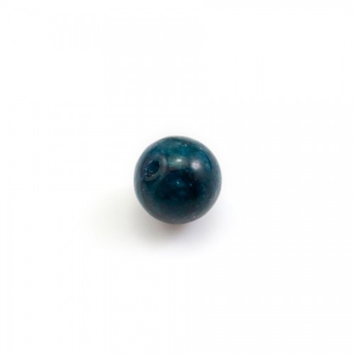 Apatita, de color azul, semiperforada, forma redonda 8mm x 2pcs