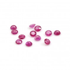 Pink sapphire, round brilliant 3-4mm x 1pc