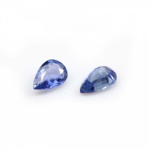 Blue sapphire, crimped, cut in pear, 4 * 6mm x 1pc