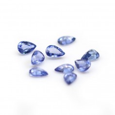 Blue sapphire, set, pear cut, 4x6mm x 1pc