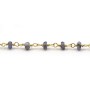 Gold Plated Silver Chain with Iolite of 3-4mm x 20cm 