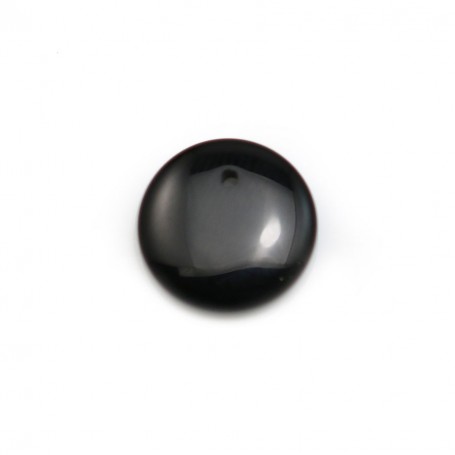 Pendant black agate round 16mm x 1pc