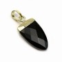Pendant in onyx, set in gold metal, 10 * 18mm x 1pc