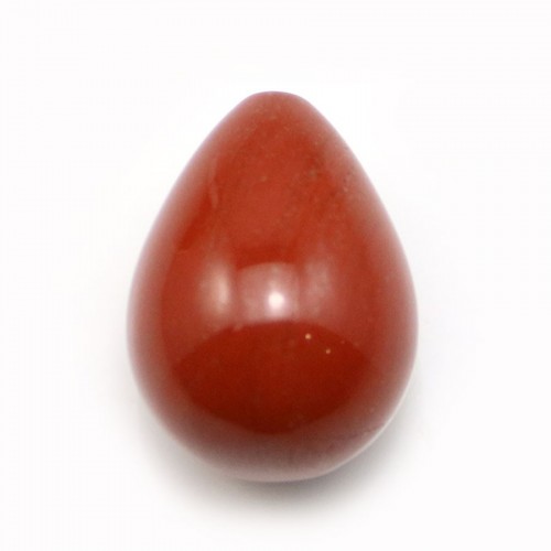 Pendente de jaspe vermelho, semi-perfurado, em forma de lágrima, 15x20mm x 1pc