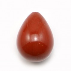 Pendentif de jaspe rouge, semi-percé, en forme de goutte, 15x20mm x 1pc
