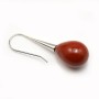 Pendant in red jaspe, half drilled, in shape of a drop, 15x20mm x 1pc
