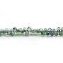 Green sapphire drops faceted 3x4mm x 41cm