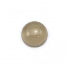 Cabochon grey agate, in the shape of round, measuring 12mm x 4pcs