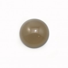 Cabochon d'agate grise, de forme ronde, 14mm x 4pcs